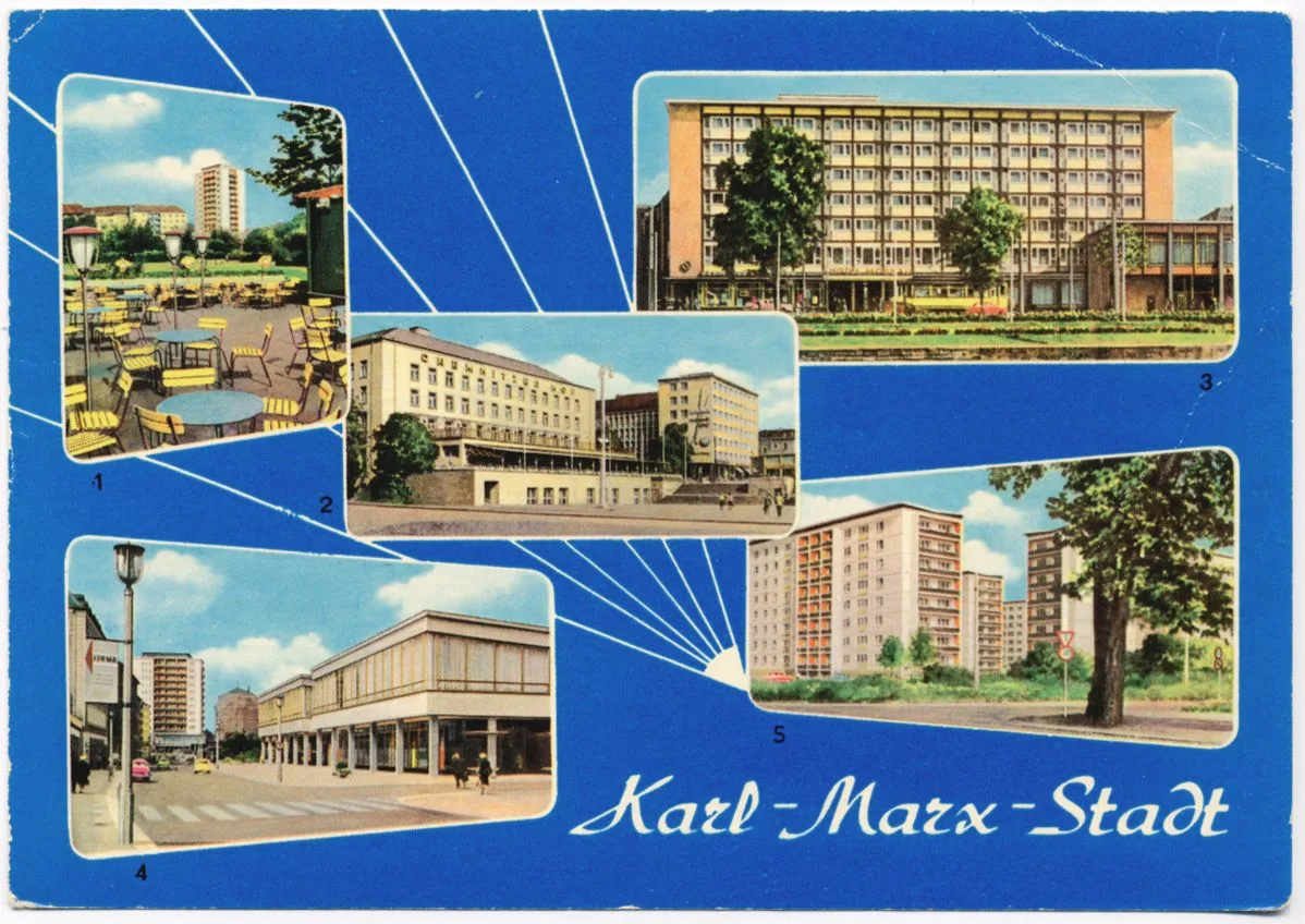 Karl-Marx-Stadt postcard collage